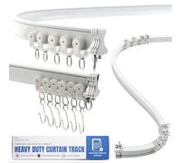 Jos & Haz Binario flessibile per tende da soffitto in alluminio per finestra a golfo, 3 metri, binario scorrevole pieghevole da soffitto per tende, sistema di binari per tende da soffitto per doccia
