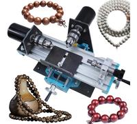 JOSBY Tornio in Miniatura per Perle di Buddha, tornio Multifunzionale per Perline in Metallo, Trapano da banco Fai da Te per Perline di Legno, Regolazione a Sette velocità, velocità 7000 Giri/min