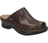 Josef Seibel Clogs Da Donna Pantoletten Ciabatte Scarpe In Pelle Marrone 56512