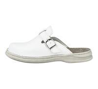 Josef Seibel Pantofole da uomo Madrid | Pantofole da uomo | Pantofole | Larghezza G (normale) | Chiusura e cinturino | Pelle | Disponibili in taglie forti | Cuciture a mano, bianco, 43 EU