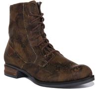 JOSEF SEIBEL Sanja 01 con Lacci Zip Laterale Pelle Donna Stivali Oliva EU 36-42