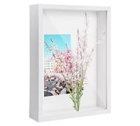 Joselin Shadow Box A4, Cornice per Foto Profonda 5 cm per Tavolo e Parete, Cornice per Esposizione 3D per Cimeli di Bianca