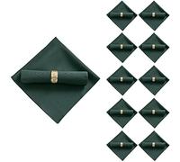 Josenidny 10 tovaglioli di stoffa in poliestere da 48 x 48 cm, per matrimoni e ristoranti, colore: verde scuro