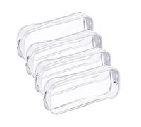 Josenidny 4 Pezzi a Matite per Scivolare in PVC Trasparente, con grande capacità borsa per matite astuccio per il trucco con chiusura a cerniera per forniture scolastiche ()