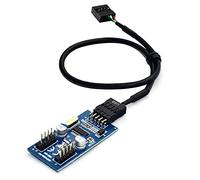 Josenidny 9Pin USB Header 1 a 2/4 Femmina di Estensione Desktop 9Pin USB HUB USB 2.0 9 Adattatore Connettore 30cm 1PCS