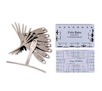 Josenidny Kit di misurazione per liutaio per chitarra, set di righelli per azione delle corde, 9 calibri per raggio inferiore per la riparazione della chitarra