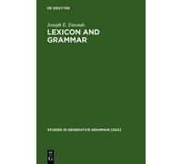 Joseph E. Emonds Lexicon and Grammar (Copertina rigida)