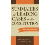 Joseph F. Menez John R. Summaries of Leading Cases on the Constitu (Tascabile)