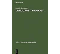 Joseph Greenberg Language Typology (Copertina rigida)
