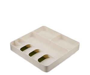 Joseph Joseph 85128 Drawerstore Contenitore per Posate, Utensili e Attrezzi Vari, 38.5 x 39.5 x 5.5 cm, Bianco/Verde