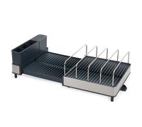 Joseph Joseph Extend Max Steel Scolapiatti Espandibile in Acciaio Inox, con Portaposate e Coltelli, Beccuccio di Drenaggio Girevole, Grande Capacità per Oggetti Pesanti