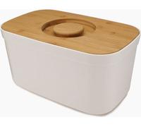 Joseph Joseph - Cestino Portapane da cucina, Coperchio in legno di bambù con tagliere intergrato, Stile Moderno- Bianco