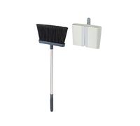 Joseph Joseph CleanStore Set Scopa e Salvascopa, Spazzatrice con Manico Lungo Regolabile, Salvaspazio Richiudibile con Pettine, Setole Morbile, per Uso Domestico
