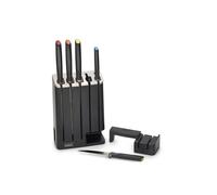 Joseph Joseph Coltelli Elevate, Set di coltelli da 5 pezzi SlimBlock con affilatore Coltelli Elevate, Set di coltelli da 5 pezzi SlimBlock con affilatore