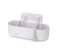 Joseph Joseph Duo Mensola Doccia senza Foratura, Porta Shampoo Bagnoschiuma Spugne da Doccia da Appendere, Portaoggetti Bagno, Bianco