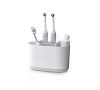 Joseph Joseph Duo Porta Spazzolini e Dentifricio da Bagno Compatibile con Spazzolino Elettrico e Tradizionale, Bianco, 4 Slot
