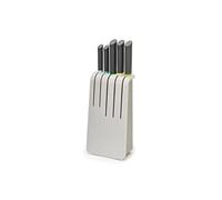 Joseph Joseph Duo Set di Coltelli da Cucina Professionali con Ceppo, Lama da 9-20 cm in Acciaio Inox, con Coltello Santoku, Coltetto da Chef, Manico Nero/Multicolore, 5 Pezzi
