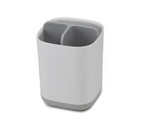 Joseph Joseph EasyStore- Porta Spazzolino, Dentifricio, Compatibile con Spazzolini Elettrici e Tradizionali, 3 Scomparti, Contenitore da Bagno Smontabile- Medio, Grigio/Bianco
