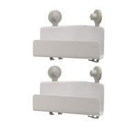 Joseph Joseph EasyStore - Box doccia angolare autodrenante, confezione da 2, colore: bianco