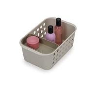 Joseph Joseph EasyStore - Cesto organizzatore portaoggetti per essenziali bagno con vassoio movibile, beige, piccolo