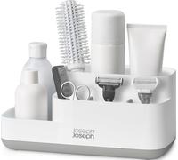 Joseph Joseph EasyStore - Organizzatore Portaoggetti e Portaspazzolini da bagno, smontabile e facile da pulire, Bianco/Grigio