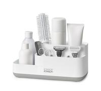 Joseph Joseph EasyStore - Organizzatore Portaoggetti e Portaspazzolini da bagno, smontabile e facile da pulire, Bianco/Grigio