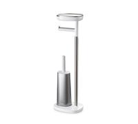 Joseph Joseph EasyStore Plus - Porta carta igienica da terra con spazzolino da bagno in Acciaio Inossidabile