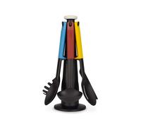 Joseph Joseph Elevate Carousel - Set di utensili, 6 pezzi, con supporto girevole, Porta Utensili, Blu/Rosso/Bianco