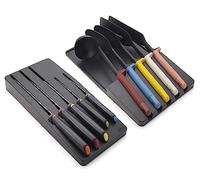 Joseph Joseph Elevate Set di 10 Pezzi con Coltelli Giapponesi Professionali e Accessori da Cucina, Spatola, Mestolo, Cucchiai, Nero/Multicolore