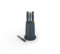 Joseph Joseph Elevate Set di 5 Coltelli con Blocco per Coltelli Rotante, Acciaio Inossidabile Giapponese
