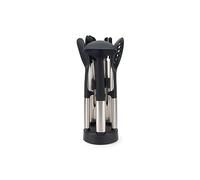 Joseph Joseph Elevate Set di 5 Utensili Cucina, Accessori in Silicone, Mestoli, Cucchiai, Pinze, senza BPA, Antiaderenti, Resistenti al Calore, Manici in Acciaio Inox, con Portautensili