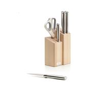 Joseph Joseph Elevate, Set di coltelli e forbici da 5 pezzi con blocco di legno e faggio Elevate, Set di coltelli e forbici da 5 pezzi con blocco di legno e faggio