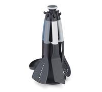 Joseph Joseph Elevate Set di Utensili da Cucina 6 Pezzi con Supporto Rotante, Manici Ergonomici in Silicone, Testa Antiaderente