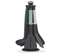 Joseph Joseph Elevate Set di Utensili da Cucina 6 Pezzi con Supporto Rotante, Manici Ergonomici in Silicone, Testa Antiaderente