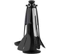 Joseph Joseph Elevate Set di utensili da cucina carousel, set regalo da 6 pezzi Porta Utensili con pinze, grigio