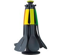 Joseph Joseph Elevate, Set di utensili da cucina con supporto rotante, Porta Utensili 6 Pezzi, Multicolore
