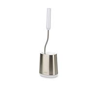 Joseph Joseph Flex Lite - Portascopino Igienico Sottile Bagno Spazzola WC, Spazzolone resistente, testa Flessibile, Setole Antigoccia, Anti-Intasamento, Acciaio Inox, Piccolo