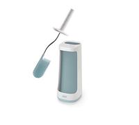 Joseph Joseph Flex Plus - Portascopino Igienico Bagno Spazzola WC con Contenitore Portaoggetti, Spazzolone resistente, Testa Flessibile, Setole Antigoccia, Anti-Intasamento - Grande - Blu/Bianco