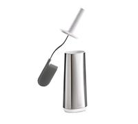 Joseph Joseph Flex - Portascopino Igienico Bagno Spazzola WC, Spazzolone resistente, testa Flessibile, Setole Antigoccia, Anti-Intasamento, Acciaio Inox, Medio