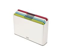 Joseph Joseph Folio Icon, Set di 4 Taglieri da Cucina Antiscivolo con Custodia - Medio, Bianco