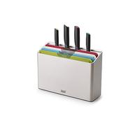 Joseph Joseph Folio Icon, Set di 4 Taglieri da Cucina Antiscivolo e 4 Coltelli da Cucina Giapponesi Professionali, con Custodia - Grande, Multicolore