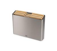 Joseph Joseph Folio Set di 3 Taglieri da Cucina in bambù, Antiscivolo, con Custodia in Acciaio Inox, Grande