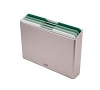 Joseph Joseph Folio - Set di 4 pezzi, Taglieri da cucina in plastica, con custodia porta taglieri- Grande, Argentato/Verde sfumato