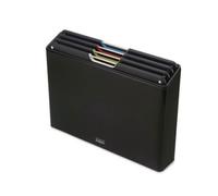 Joseph Joseph Folio Steel - Set di 4 taglieri in acciaio Folio - nero carbone, con supporto, tavole antiscivolo