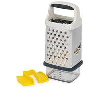 Joseph Joseph Multi-Grip Grattugia Mandolina per Alimenti a 4 lati Acciaio Inox, con Scatola Contenitore, Impugnatura di Precisione Salvadita, Base Antiscivolo, Lavabile in Lavastoviglie