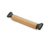 Joseph Joseph Grip-Pin - Mattarello in legno con impugnature ergonomiche per Biscotti, Pizza, Pasta, Dolci- Marrone/Grigio