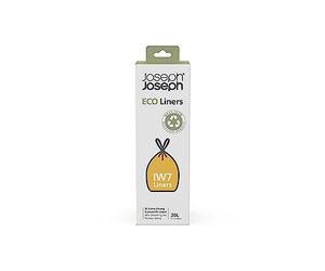 Joseph Joseph IW7 - Sacchetti immondizia ecologici in plastica riciclata, sacchetti per rifiuti da cucina con manici a coulisse, extra resistenti - Confezione da 20, 20 litri, grigio