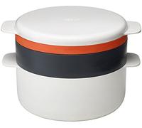 Joseph Joseph M-Cuisine Set di Cottura Impilabile da 4 Pezzi per Microonde, Pentola da 2 litri, Vaporiera, Piastra e Coperchio