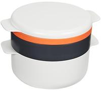 Joseph Joseph M-Cuisine Set di Cottura Impilabile da 4 Pezzi per Microonde, Pentola da 2 litri, Vaporiera, Piastra e Coperchio