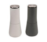 Joseph Joseph Milltop Set macinino, macinapepe e sale in ceramica senza perdite, grigio e bianco
